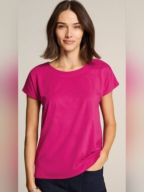 J. Jill Luxe Suprima Short Sleeve Scoop Neck Tee Womens Size Large